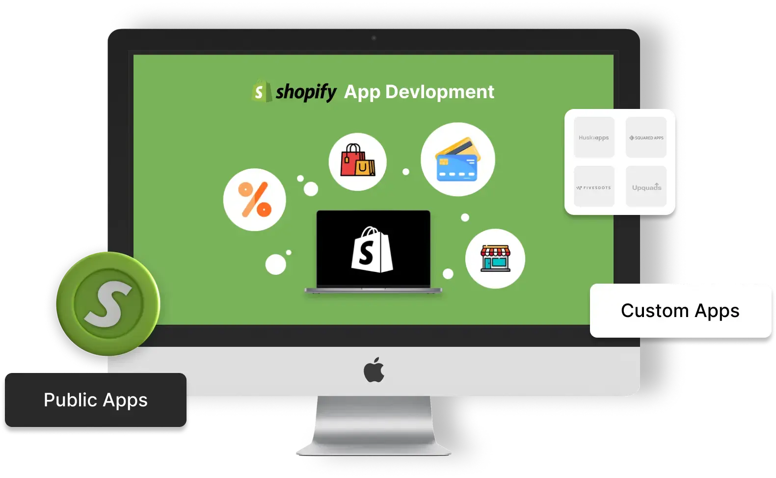 Shopify App Development - Custom apps, App Bridge, public/private apps, App Store submission, and maintenance